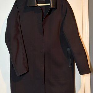 Rudsak Women's MOONI Mid-Length Coat Leather Collar Black Size L (orig. $395)